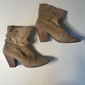 Women's Tan Faux Suede Ankle Boots
